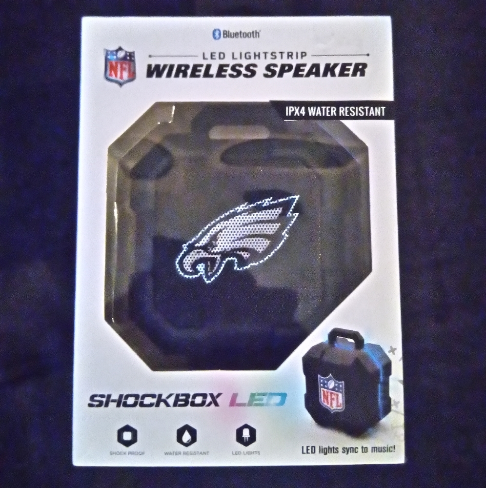 Philadelphia Eagles Shockbox LED Wireless Speaker (Water Resistant) BRAND NEW!!